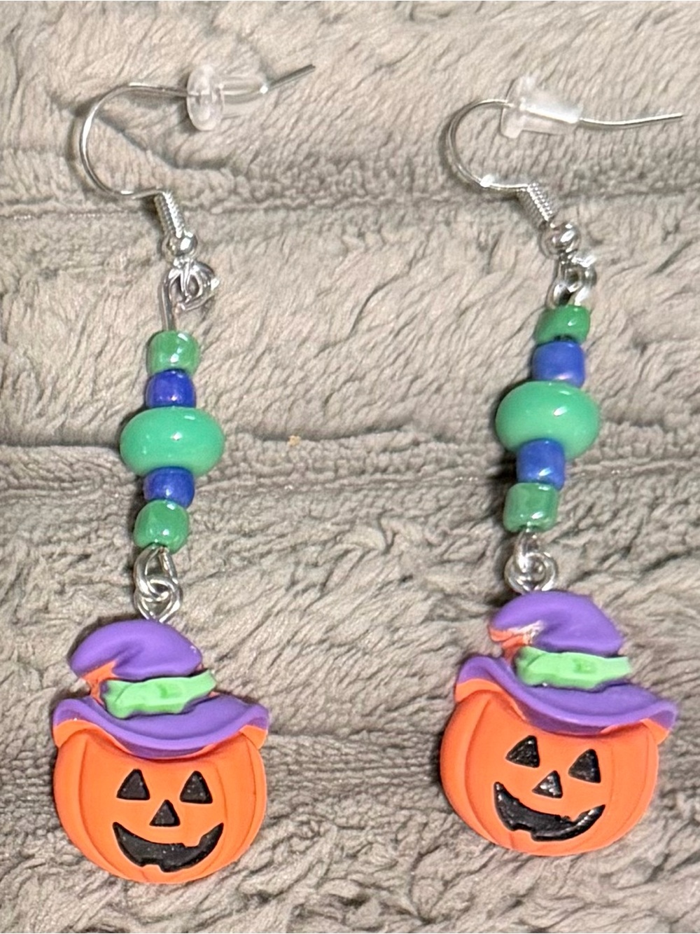 Halloween Pumpkin Witch Earrings